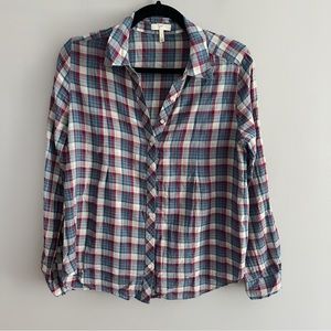 Joie Plaid Lightweight Cotton Button Down Shirt, Small